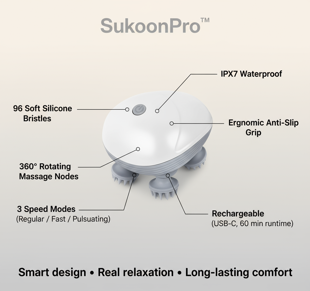 SukoonPro™ Smart Massager | Stress Relief & Relaxation