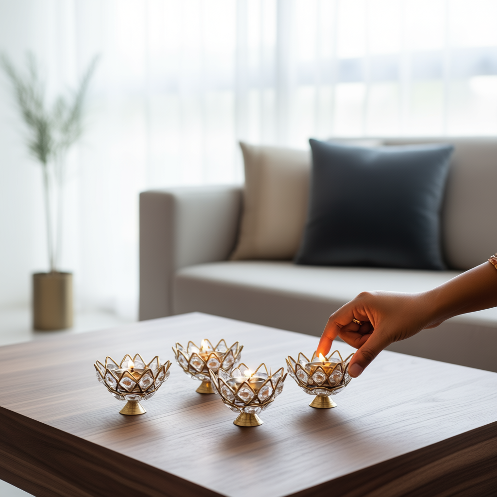 Crystal Tea Light Holder (Set of 4)