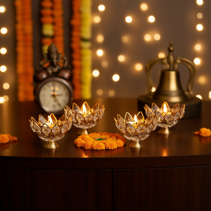 Crystal Tea Light Holder (Set of 4)