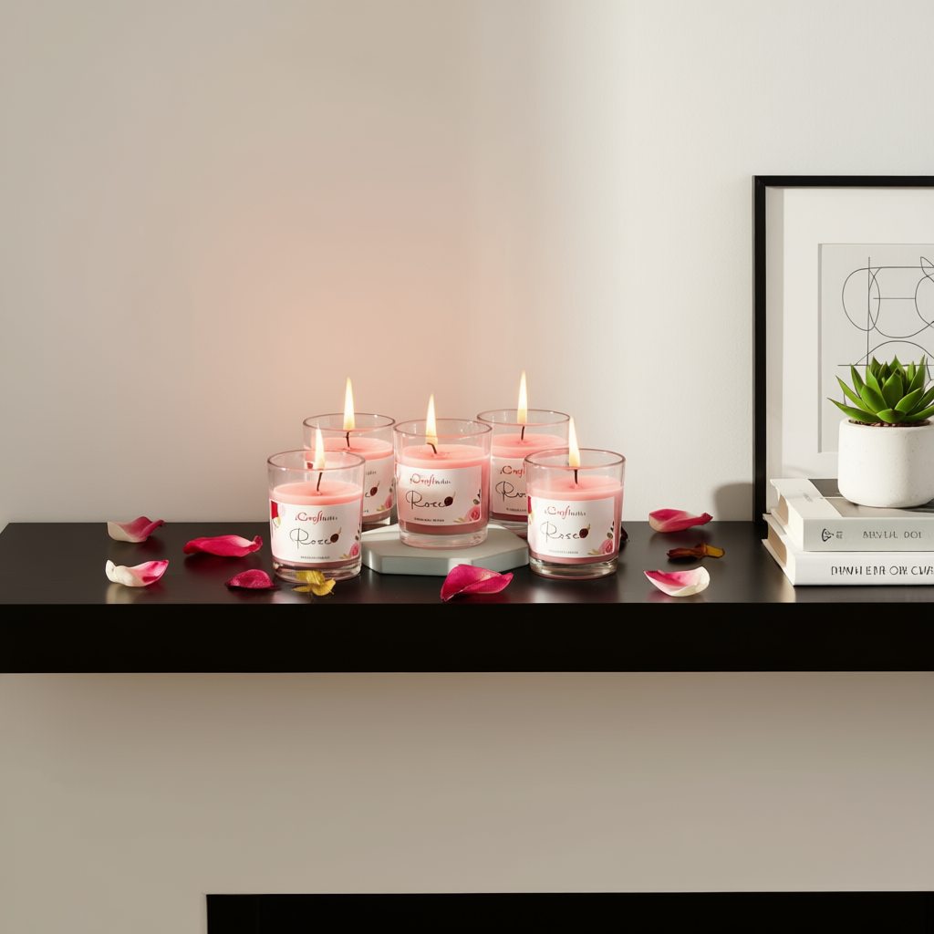 Rose Jar Candle (Pack of 5)