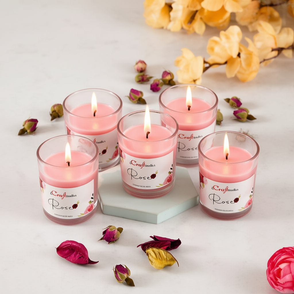 Rose Jar Candle (Pack of 5)